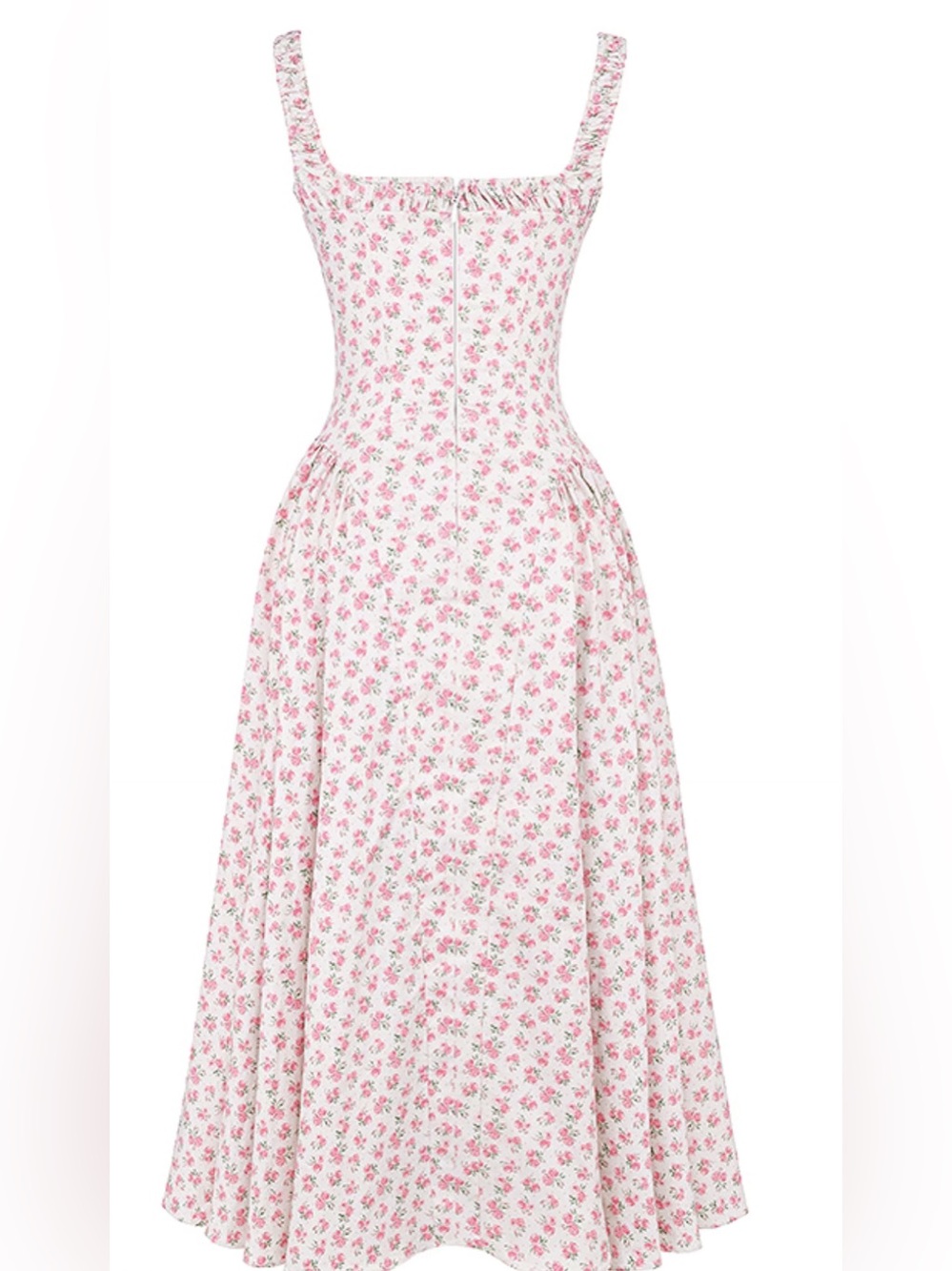 NWT HOUSE OF CB DOROTHY - White Rosebud Print Cotton Midi Sundress Size XS - Picture 9 of 13